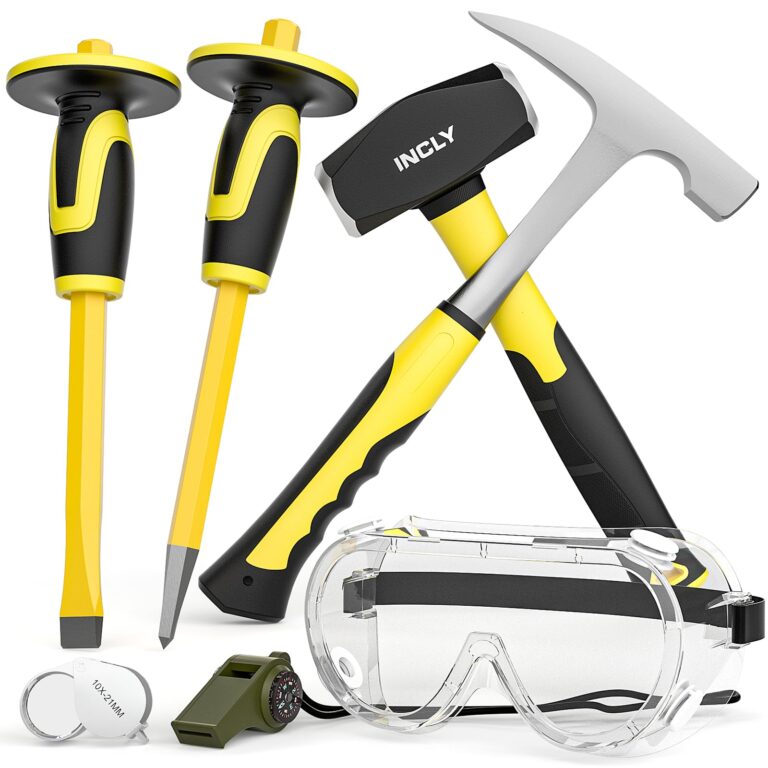 INCLY 7-Piece Geology Hammer and Chisel Kit