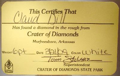 Arkansas diamond specimen — general material reference, not a photograph from a specified collecting location